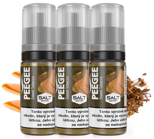 PEEGEE Salt - Sladký tabák (Sweet Tobacco) 3x10ml Množství nikotinu: 10mg