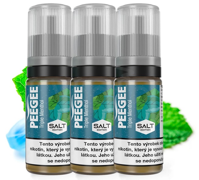 PEEGEE Salt - Trojitý mentol (Triple Menthol) 3x10ml Množství nikotinu: 10mg