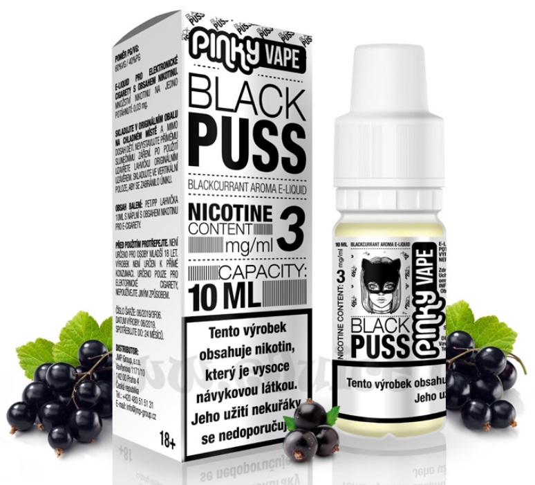 Pinky Vape Black Puss 10 ml Množství nikotinu: 0mg