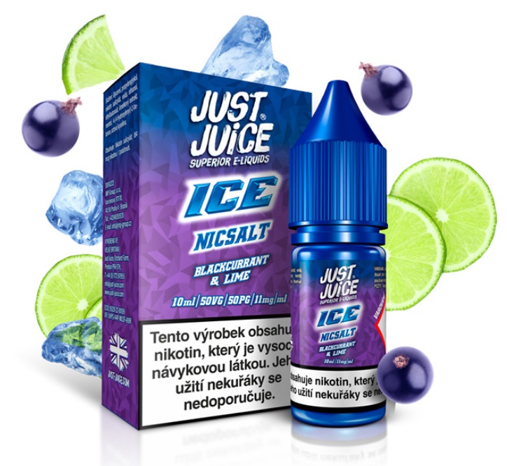 Just Juice Salt ICE Blackcurrant & Lime 10 ml Množství nikotinu: 11mg