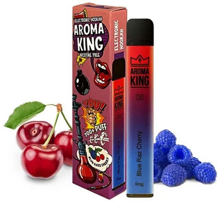 Aroma King Hookah Blue Raspberry Cherry 0 mg 700 potáhnutí 1 ks