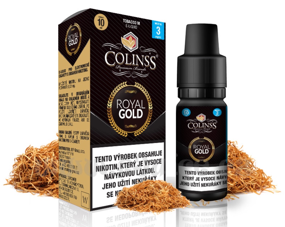 Colinss Royal Gold Tradiční tabáková směs 10 ml Množství nikotinu: 12mg