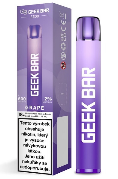 Geek Bar E600 Grape 20 mg 600 potáhnutí 1 ks