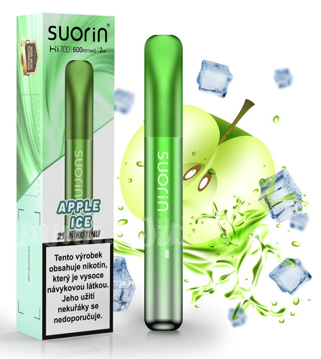 Suorin Bar Hi700 Apple Ice 20 mg 600 potáhnutí 1 ks