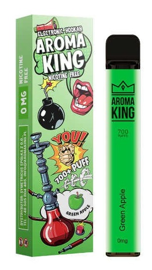 Aroma King Hookah Green Apple 0 mg 700 potáhnutí 1 ks