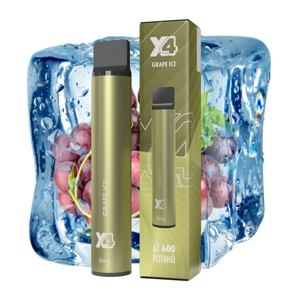 X4 Bar Zero Grape Ice 0 mg 600 potáhnutí 1 ks