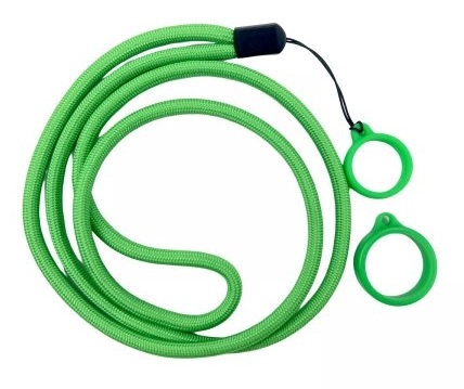 Green Sound šňůrka na krk se dvěma silikonovými kroužky zelená