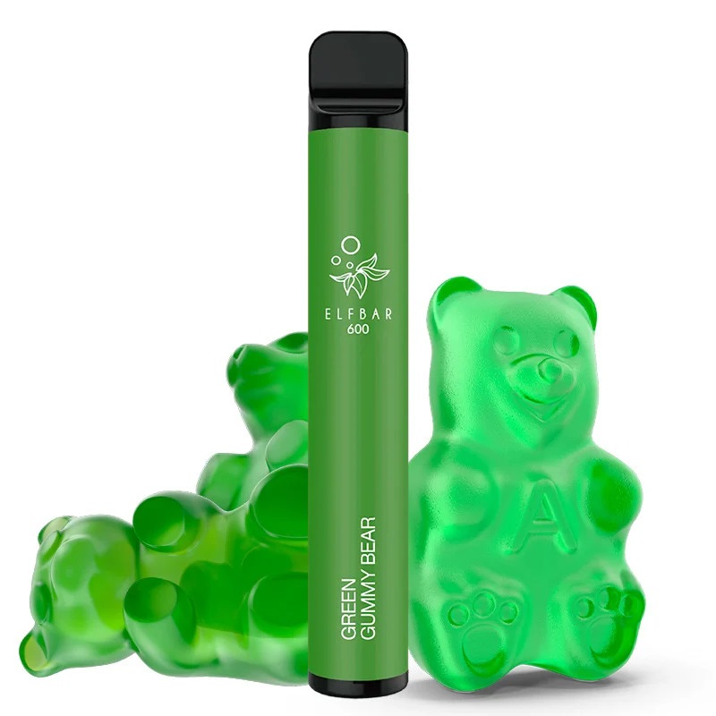 Elf Bar 600 Green Gummy Bear 20 mg 600 potáhnutí 1 ks