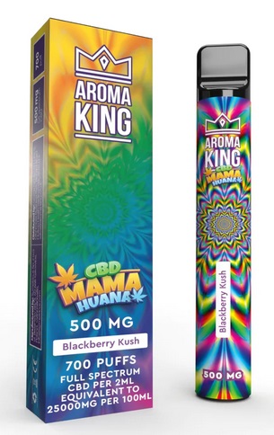 Aroma King Mama Huana CBD Blackberry Kush 250 mg 2 ml 700 potáhnutí 1 ks Pomáhá při poruchách spánku, psychických potížích a zlepšuje celkovou imunitu.