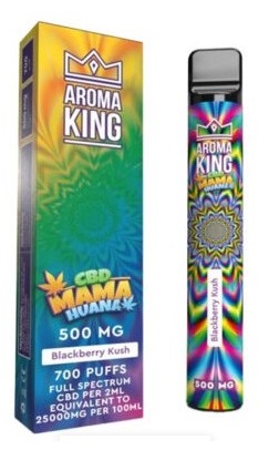 Aroma King Mama Huana CBD Blackberry Kush 500 mg 2 ml 700 potáhnutí 1 ks Pomáhá při poruchách spánku, psychických potížích a zlepšuje celkovou imunitu.