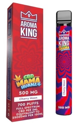 Aroma King Mama Huana CBD Cherry Moon 500 mg 2 ml 700 potáhnutí 1 ks Pomáhá při poruchách spánku, psychických potížích a zlepšuje celkovou imunitu.