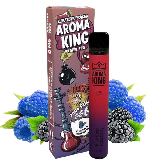 Aroma King Hookah Blue Sour Raspberry 0 mg 700 potáhnutí 1 ks