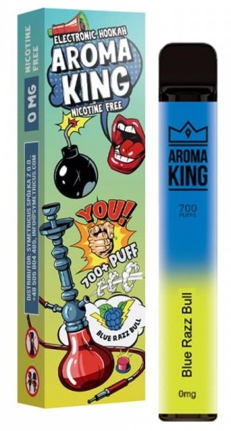 Aroma King Hookah Blue Razz Bull 0 mg 700 potáhnutí 1 ks