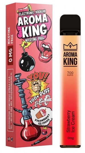 Aroma King Hookah Strawberry Ice Cream 0 mg 700 potáhnutí 1 ks