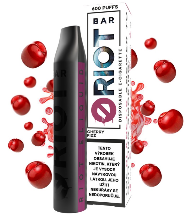 Riot Bar Cherry Fizzle 10 mg 600 potáhnutí 1 ks