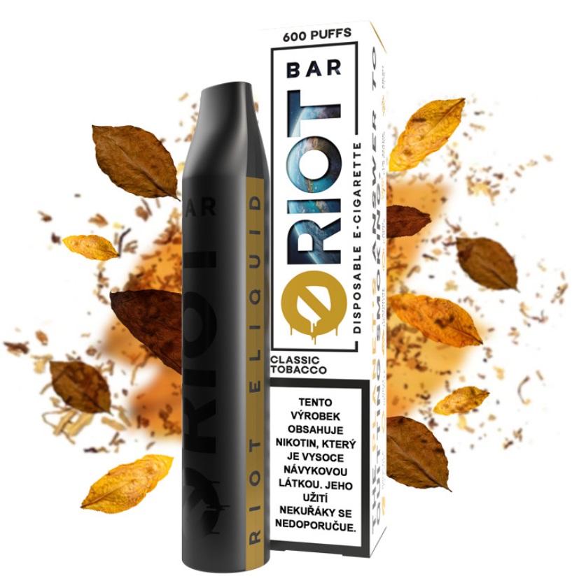 Riot Bar Classic Tobacco 10 mg 600 potáhnutí 1 ks