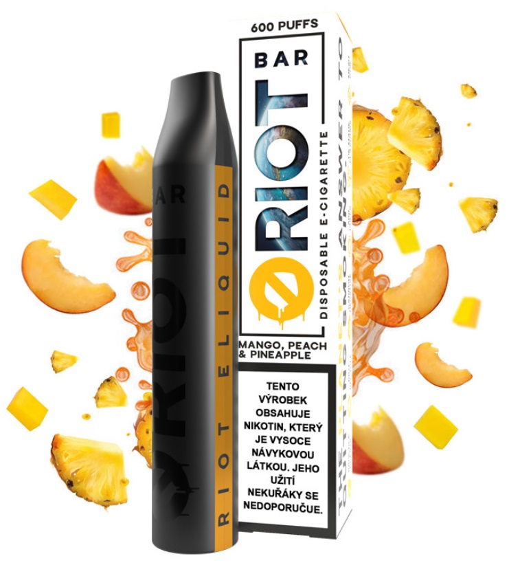 Riot Bar Mango Peach Pineapple 10 mg 600 potáhnutí 1 ks