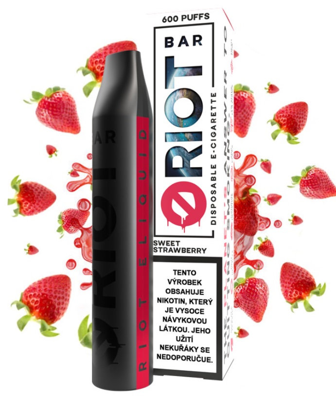Riot Bar Sweet Strawberry 10 mg 600 potáhnutí 1 ks