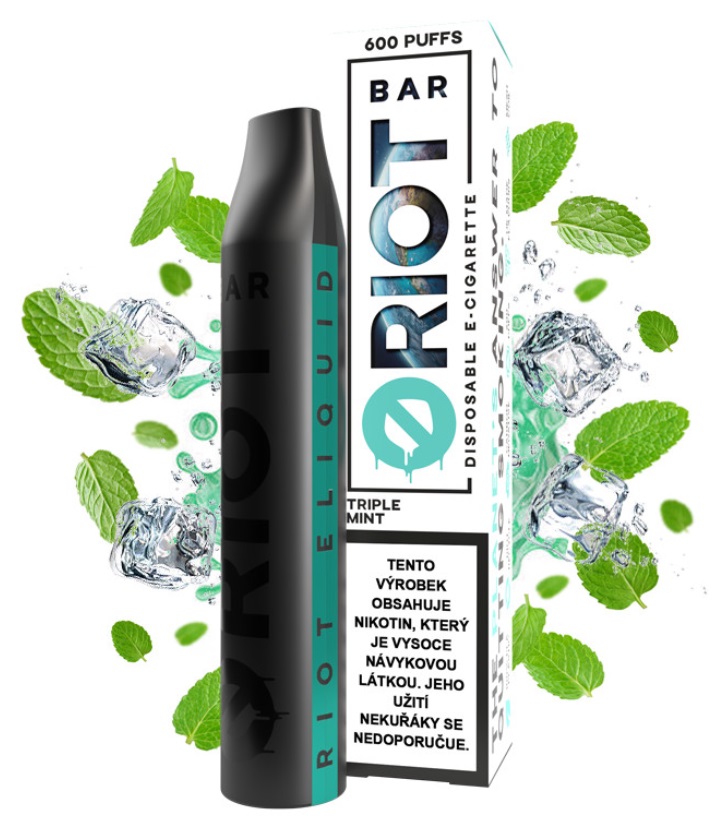 Riot Bar Triple Mint 10 mg 600 potáhnutí 1 ks