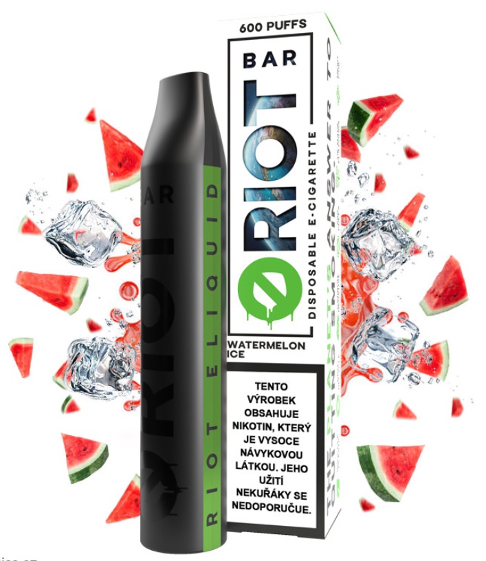 Riot Bar Watermelon Ice 10 mg 600 potáhnutí 1 ks