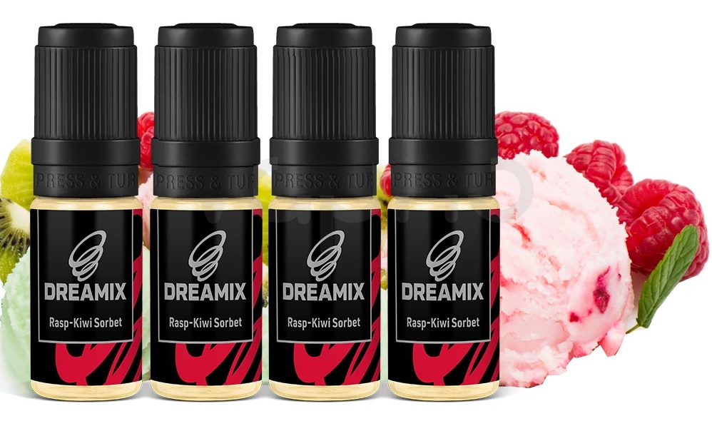Dreamix Rasp-Kiwi Sorbet 4 x 10 ml Množství nikotinu: 0mg