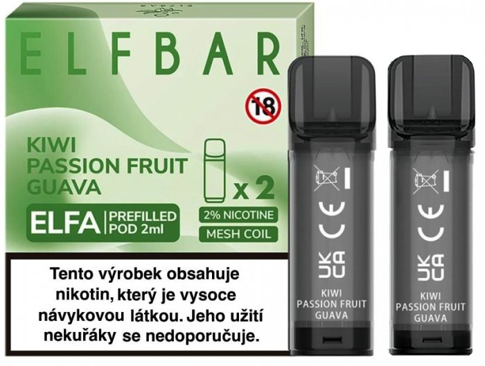 Elf Bar ELFA Pods cartridge 2Pack - Kiwi Passion Fruit Guava 20mg