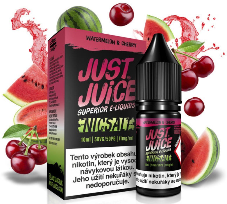 Just Juice Salt Watermelon & Cherry 10 ml Množství nikotinu: 20mg