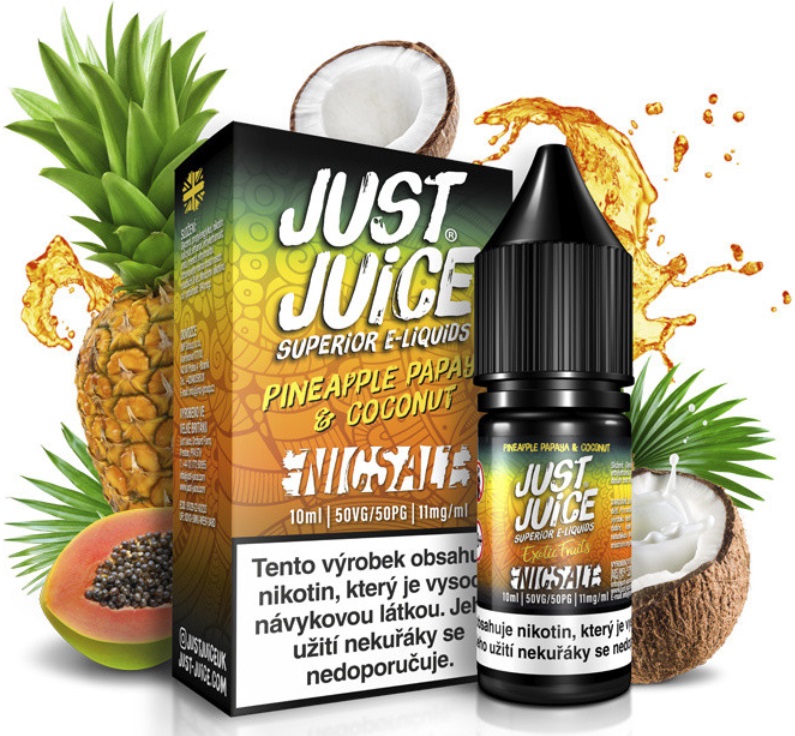 Just Juice Salt Pineapple Papaya & Coconut 10 ml Množství nikotinu: 11mg