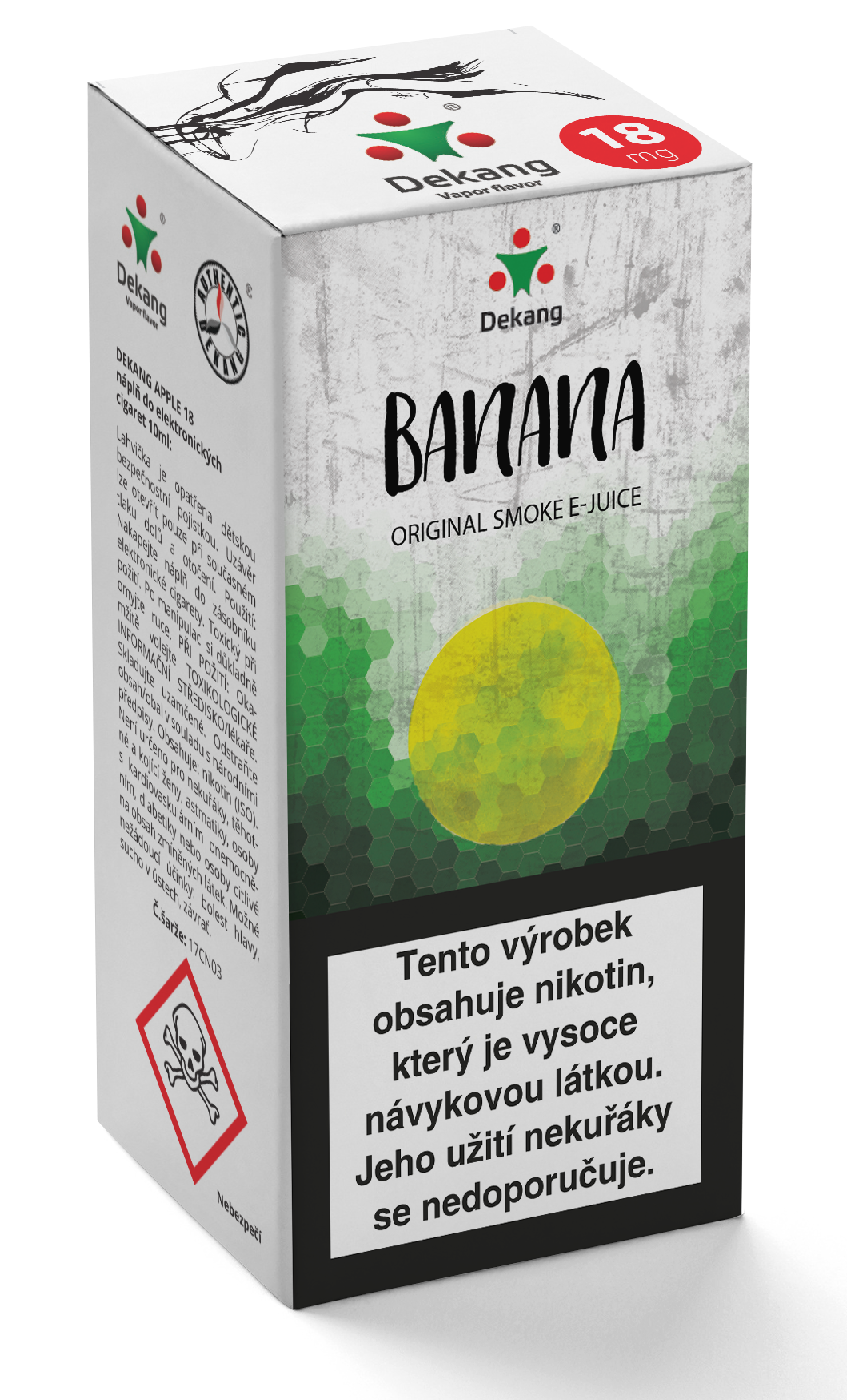 E-liquid Dekang 10ml Banán (Banana) Množství nikotinu: 16mg
