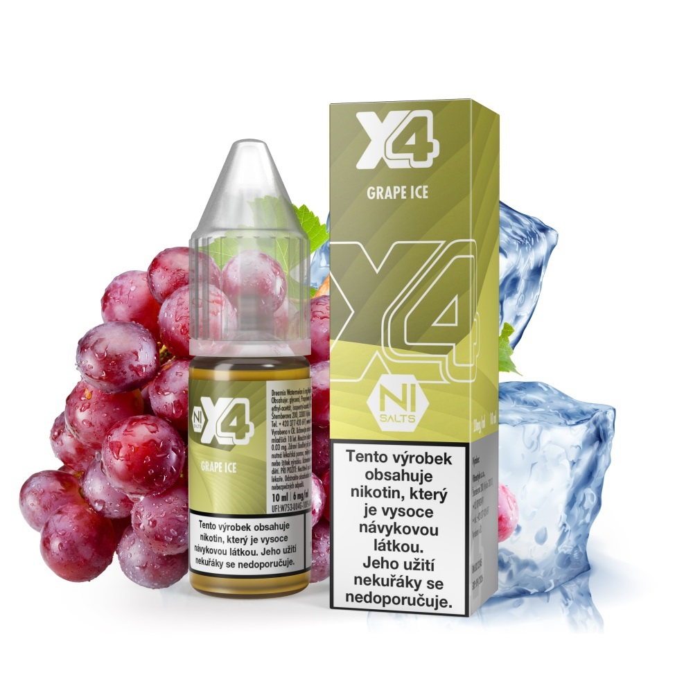 X4 Bar Juice - Grape Ice 10ml Množství nikotinu: 10mg