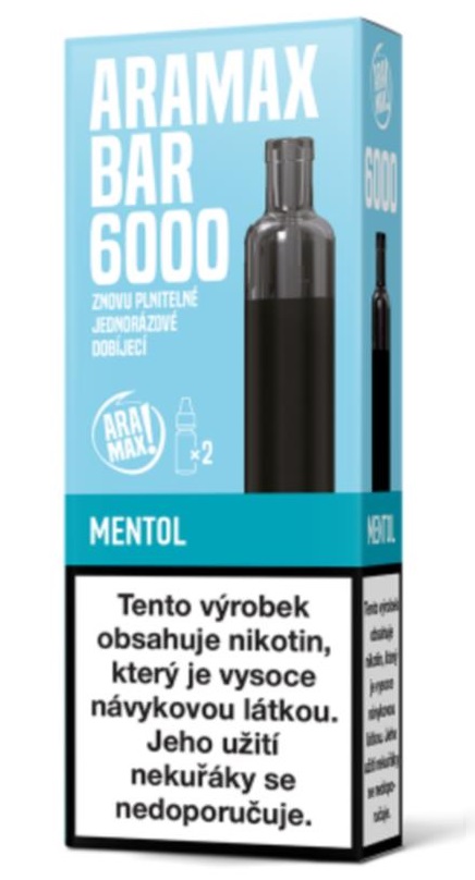 Aramax Bar Mentol 18mg 6000 potáhnutí 1 ks