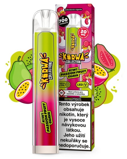 Kurwa Collection Kiwi Passion Fruit Guava 20 mg 700 potáhnutí 1 ks