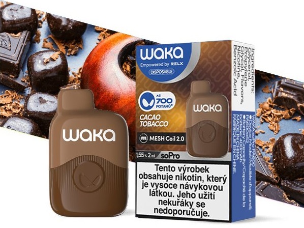 WAKA soPro Cacao Tobacco 18 mg 700 potáhnutí 1 ks