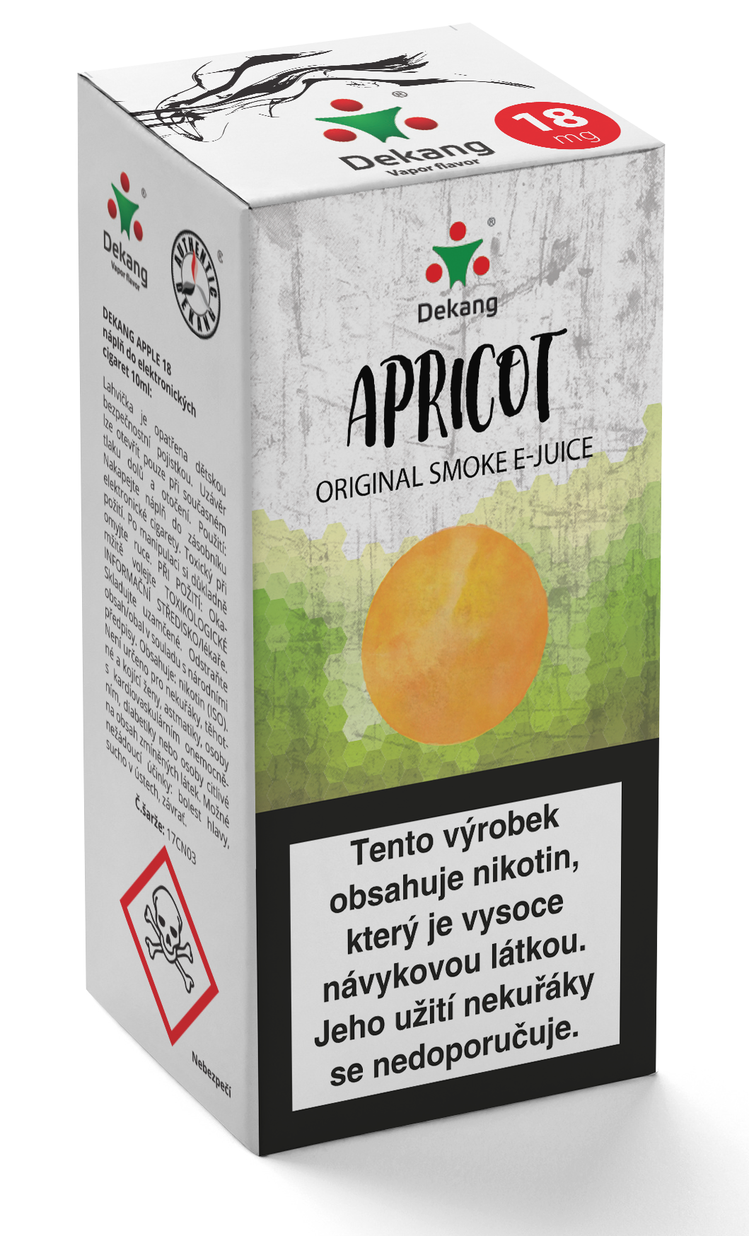 E-liquid Dekang 10ml Meruňka (Apricot) Množství nikotinu: 18mg