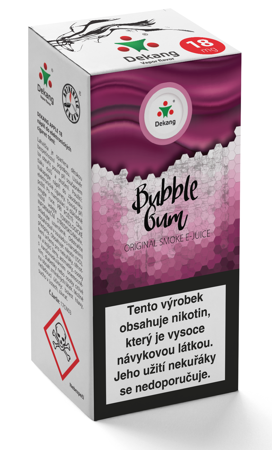 E-liquid Dekang 10ml Mentolová žvýkačka (Menthol Bubble Gum) Množství nikotinu: 6mg