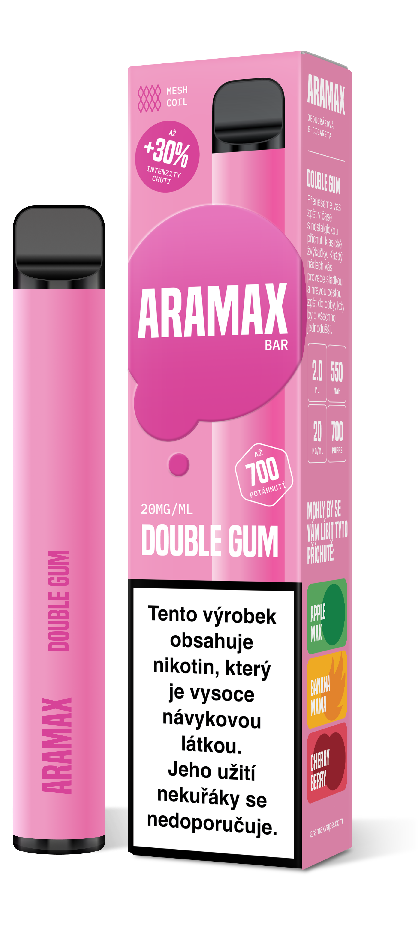 Aramax BAR 700 Double GUM 20 mg 700 potáhnutí 1 ks