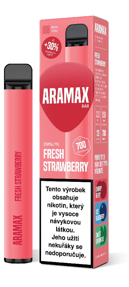 Aramax BAR 700 Fresh Strawberry 20 mg 700 potáhnutí 1 ks
