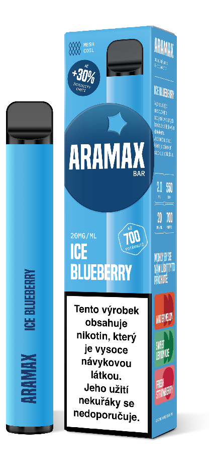 Aramax BAR 700 ICE Blueberry 20 mg 700 potáhnutí 1 ks