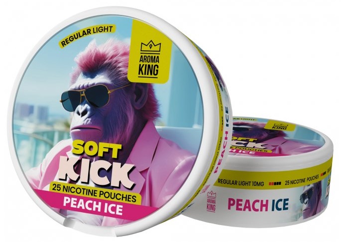Aroma King Soft Kick - Peach Ice 10 mg/g 25 sáčků