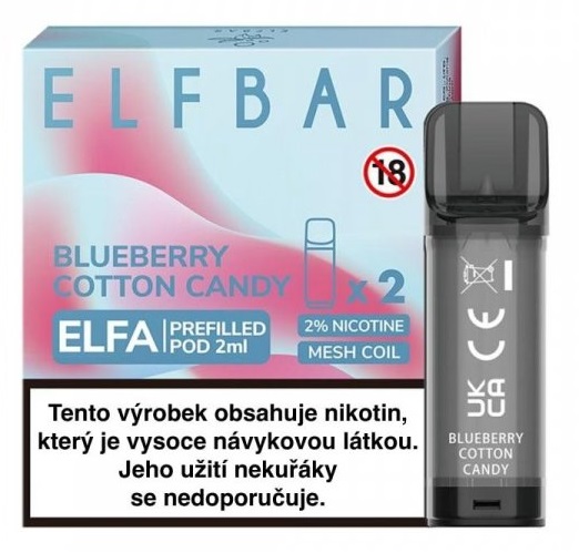 Elf Bar ELFA Pods cartridge 2Pack - Blueberry Cotton Candy 20mg