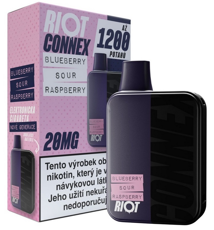 Riot Connex Kit Blueberry Sour Raspberry 1200 potáhnutí 1 ks Množství nikotinu: 10mg