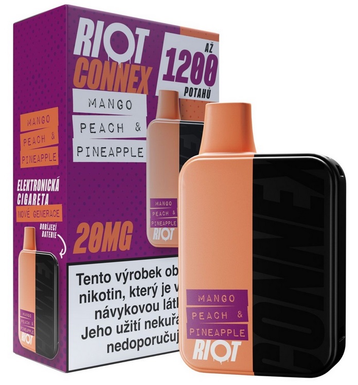 Riot Connex Kit Mango Peach Pineapple 1200 potáhnutí 1 ks Množství nikotinu: 10mg