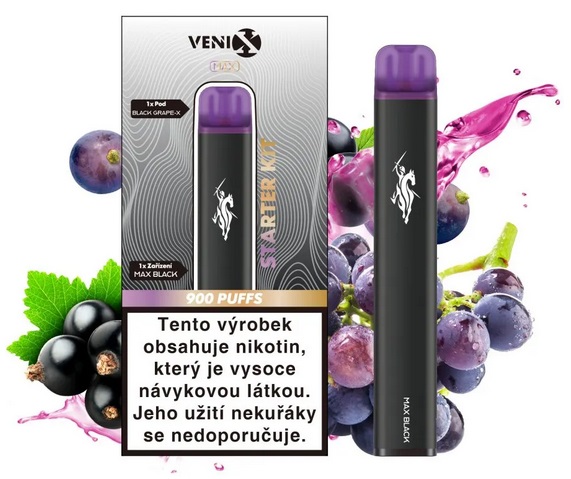 Venix MAX Starter Kit Max Black 20 mg 900 potáhnutí 1 ks