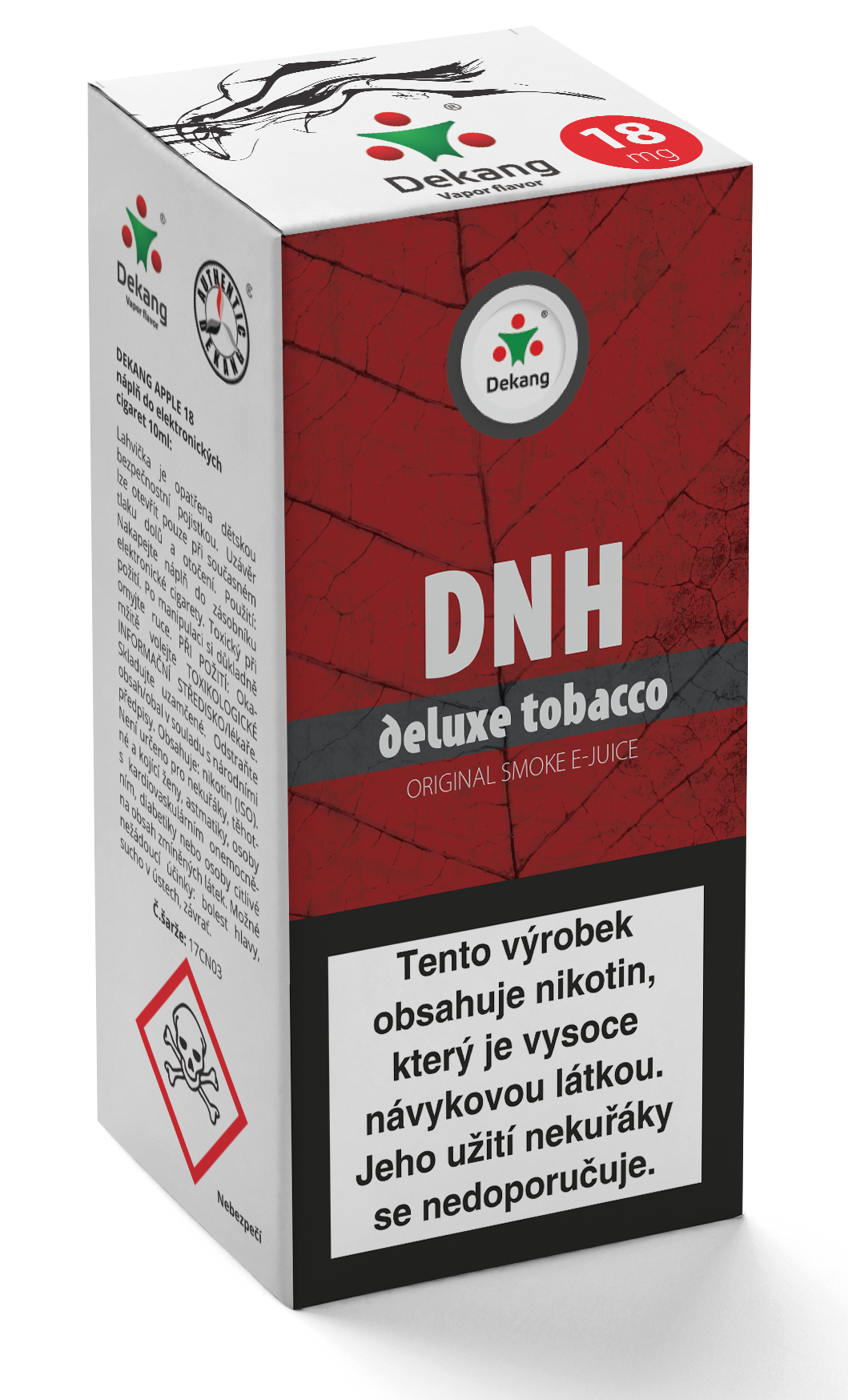 E-liquid Dekang 10ml DNH - deluxe tobacco Množství nikotinu: 0mg