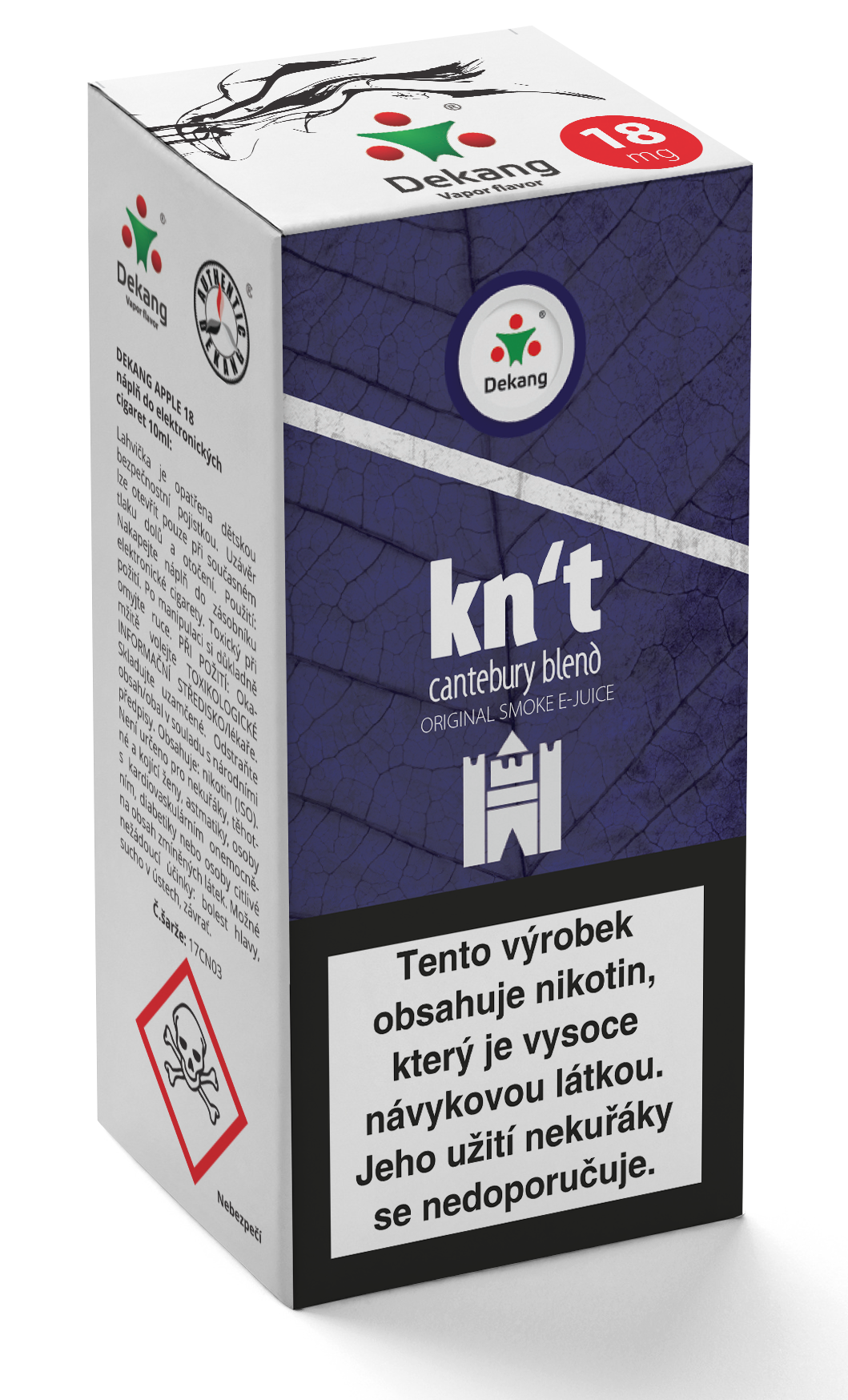 E-liquid Dekang 10ml Kn´t - cantebury Množství nikotinu: 0mg