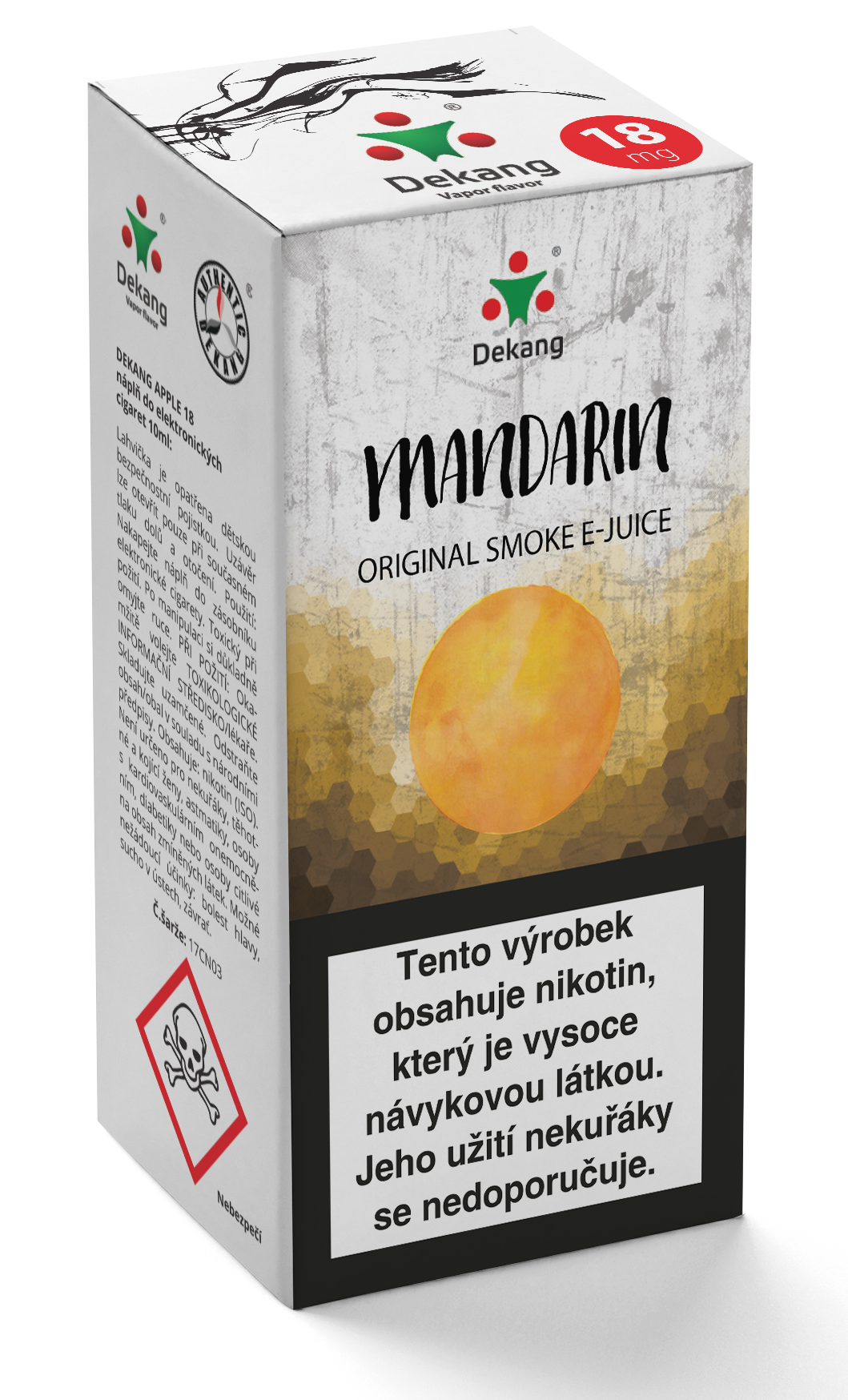 E-liquid Dekang 10ml Mandarin - mandarinka Množství nikotinu: 18mg