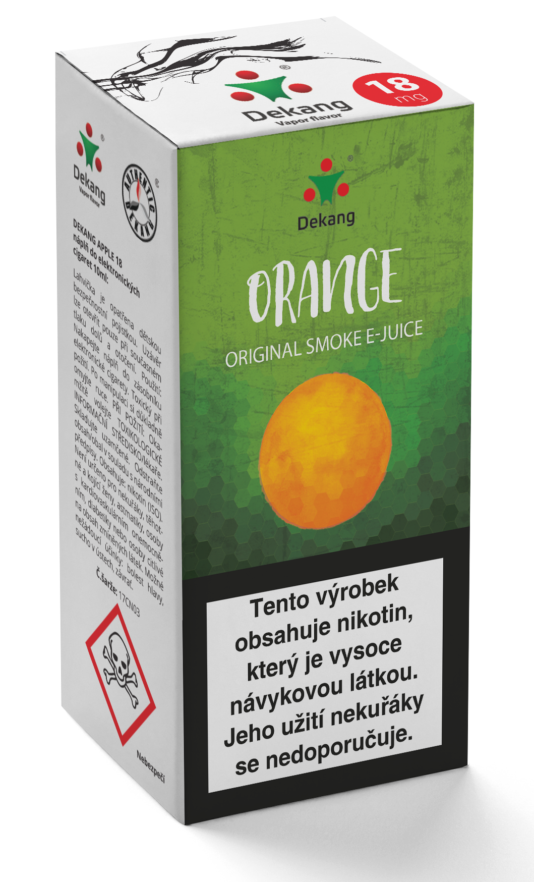 E-liquid Dekang 10ml Orange - pomeranč Množství nikotinu: 0mg