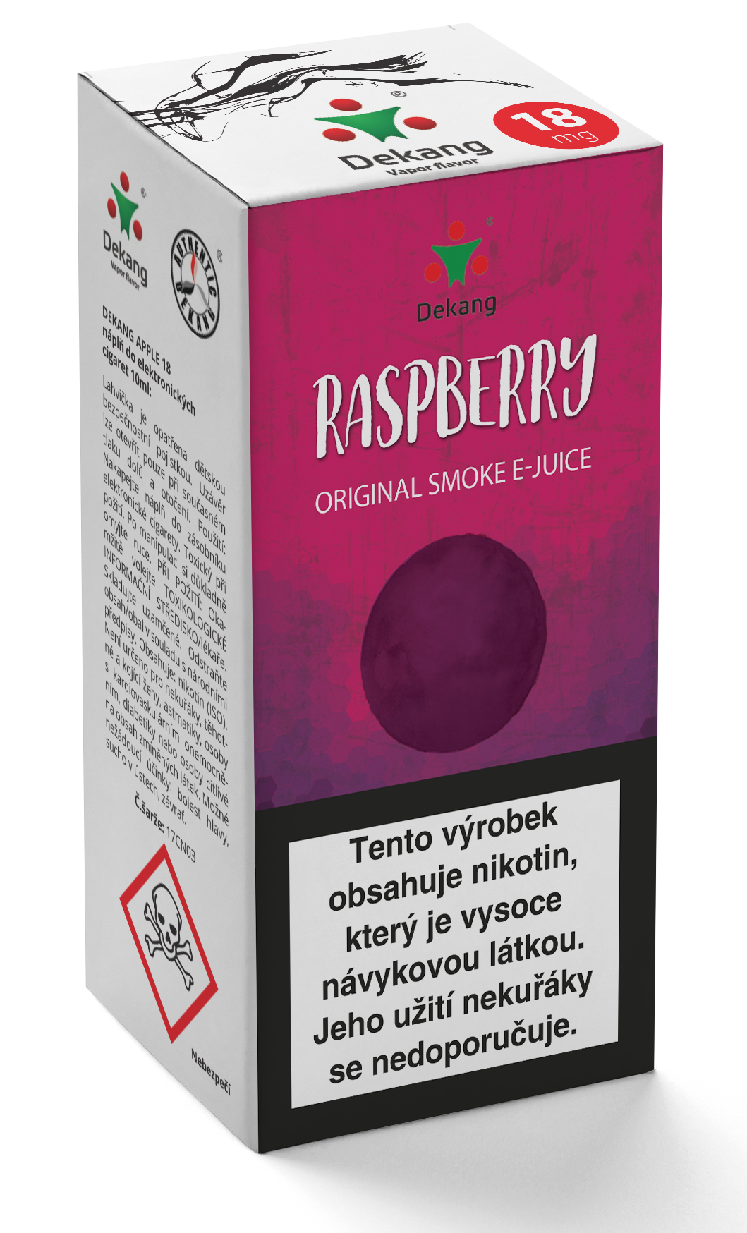 E-liquid Dekang 10ml Raspberry Malina Množství nikotinu: 16mg