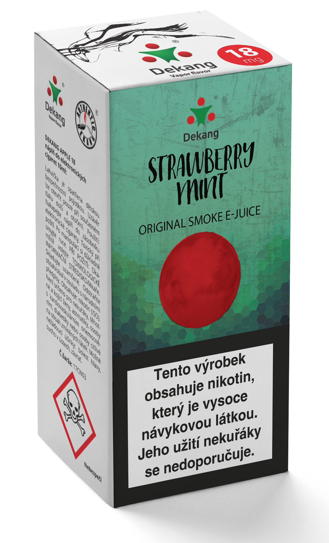 E-liquid Dekang 10ml Strawberry mint - Jahoda s mátou Množství nikotinu: 16mg