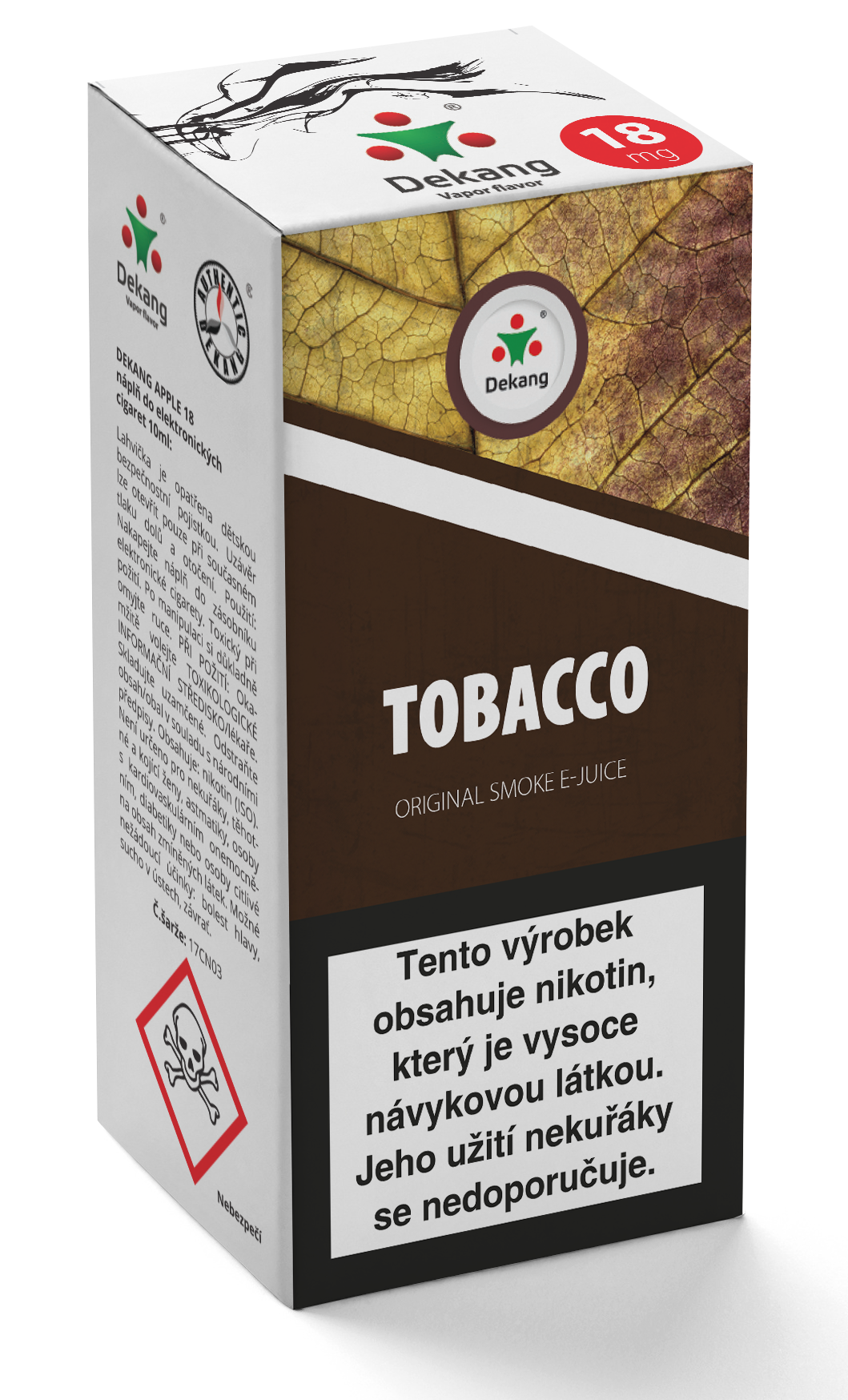 E-liquid Dekang 10ml Tobacco - tabák Množství nikotinu: 0mg